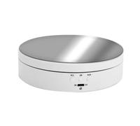 Platine vinyle, Plateau Tournant Électrique À 3 Vitesses, Support De Bijoux Miroir/alimenté Par USB, Faible Bruit, 2 Pièces pour les bijoux(White mirror)