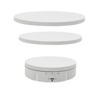 Platine vinyle, Plateau Tournant Motorisé 3 1 5V, Présentoir Rotatif, Support Photo Et Vidéo, Dynamique pour les bijoux(White)