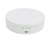 Platine vinyle, Plateau Tournant, Présentoir Rotatif Électrique À 3 Vitesses, Support De Bijoux, Batterie/tapis D'alimentation USB, Bruit pour les bijoux(White)