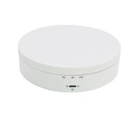 Platine vinyle, Plateau Tournant, Présentoir Rotatif Électrique À 3 Vitesses, Support De Bijoux Miroir, Plate-forme Alimentée Par Batterie, Faible Bruit pour les bijoux(White)