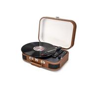 Platine vinyle portable 33,45,78 trs, multifonction Bluetooth rétro TD14, Fonction encoding, Port USB 2.0, Cuir marron