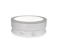 Platine vinyle, Présentoir Rotatif, Support De Plateau Tournant Électrique, Lumière LED, Montre, Bracelet, Bijoux, 15cm/20cm/30cm pour les bijoux(White,15cm)