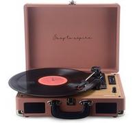 PRIXTON VC400 - Platine Vinyle Vintage - Tourne Disque Vinyle - Lecteur de Musique Via Bluetooth et USB - 2 Haut-parleurs intégrés - Design valisette (Mocha Mousse)