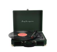 PRIXTON VC400 - Platine Vinyle Vintage - Tourne Disque Vinyle - Lecteur de Musique Via Bluetooth et USB - 2 Haut-parleurs intégrés - Design valisette (Vert foncé)