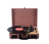 Platine Vinyle PRIXTON VC400, Tourne-disque Bluetooth/USB/SD, Lecteur et Numérisation des vinyles, 2 Haut-parleurs, Mocha Mousse