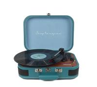 PRIXTON VC600 - Platine Vinyle Tourne-Disque Vintage, Lecteur de vinyles et de Musique Via Bluetooth et USB, 2 Haut-parleurs intégrés, Design Mallette, Couleur Bleu
