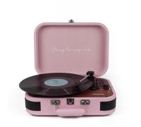 PRIXTON VC600 - Platine Vinyle Tourne-Disque Vintage, Lecteur de vinyles et de Musique Via Bluetooth et USB, 2 Haut-parleurs intégrés, Design Mallette, Couleur Rose
