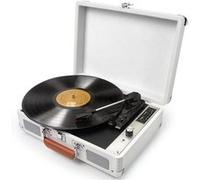Platine vinyle rétro,Aiorber tourne-disque vintage, Bluetooth 5.0, trois vitesses, double haut-parleur intégré, enceinte de décoration pour le salon ou la chambre à coucher, blanc blanc