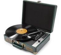 Platine vinyle rétro,Aiorber tourne-disque vintage, Bluetooth 5.0, trois vitesses, double haut-parleur intégré, enceinte de décoration pour le salon ou la chambre à coucher, vert foncé vert foncé