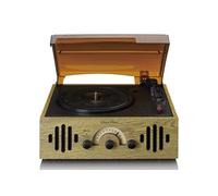 Platine vinyle rétro avec haut-parleurs intégrés chêne