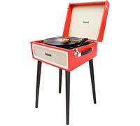 Platine Vinyle Rétro Fonction Bluetooth Et Encoding Pc-LinkTourne-Disque Vinyl Design Meubles Vintage Avec PiedsLecteur Disques Vinyls 3 Vitesses 33/45/78 Rpm Lecteur Usb/Sd (Rouge)