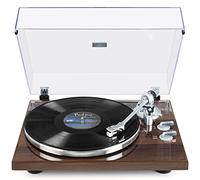 Platine Vinyle sans Fil À ENTRAÎNEMENT par Courroie, Tourne Disque Vinyle avec Cartouche Magnétique à 2 Vitesses 33 + 45 TR/Min, USB Record to PC, Sortie Ligne Phono