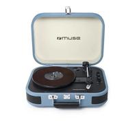 Platine vinyle stéréo bleue clair 33/45/78 tours avec enceintes intégrées - USB/SD/AUX - Prise casque