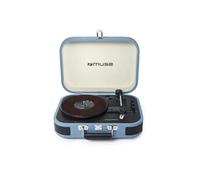 Platine vinyle stéréo bleue clair 33/45/78 tours avec enceintes intégrées - USB/SD/AUX - Prise casque