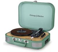 Platine vinyle stéréo Muse MT201-WW, 33/45/78 Trs, Enceintes intégrées Bluetooth USB lecture/Encodage SD/AUX - Vert pastel clair