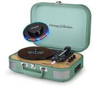 Platine vinyle stéréo Muse MT201-WW, 33/45/78 Trs, Enceintes intégrées Bluetooth USB lecture/Encodage - Jeu de lumière OVNI