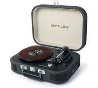 Platine vinyle stéréo Noire 33/45/78 tours avec enceintes intégrées - USB/SD/AUX - Prise casque G