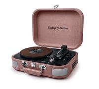 Platine vinyle stéréo saumon 33/45/78 tours avec enceintes intégrées - USB/SD/AUX - Prise casque MT-201BTP-MATCH