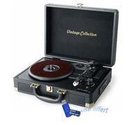 Platine vinyle stéréo vintage collection 33/45/78 tours avec enceintes intégrées - USB/SD/AUX - Clé USB 32gigas