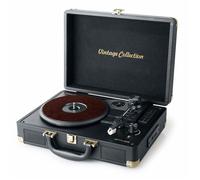 Platine vinyle stéréo vintage collection 33/45/78 tours avec enceintes intégrées - USB/SD/AUX - Prise casque