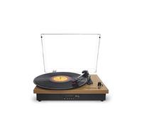 PRIXTON Platine Vinyle Studio, Tourne Disque Vintage, Lecteur de Vinyles et de Musique Via Bluetooth/USB/SD/Radio, 2 Haut-parleurs intégrés, Convertisseur des vinyles, Housse Anti-poussière, Bois