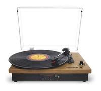 Platine Vinyle Studio - Tourne-disque - Bluetooth - 2 haut-parleurs - USB et carte SD - Radio FM Bois C