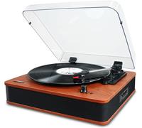 Platine Vinyle Tourne Disque Bluetooth Avec Haut-Parleurs Stéréo,Rétro Lecteur Vinyles À 3 Vitesses,Avec Encodage Sur Usb Et Sd,Radio Fm,Entrée Aux,Rca,Affichage Led