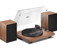 Platine Vinyle,Tourne-Disque Vinyle Bluetooth Avec Enceintes Stéréo 36 Watts,Système Hifi Avec Cartouche Magnétique At-3600L,Enregistrement Usb Et Arrêt Auto