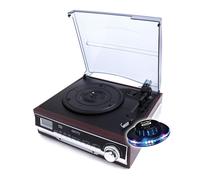Platine vinyle Tourne Disques Camry CR1113 33/45/78 RPM - avec radio - Haut-parleur intégré - Fonction horloge et minuterie, LED