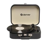 Denver VPL-130DGR Platine Vinyle Valise, Enregistrement USB vers PC, Haut-parleurs intégrés, Sortie RCA, Gris foncé