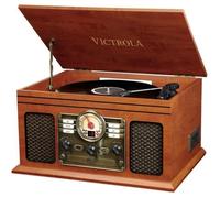 Platine vinyle VICTROLA Classic 6 en 1 stéréo - Acajou - Radio, cassette, lecteur CD - Garantie 2 ans