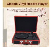 Platine vinyle vintage à 3 vitesses avec Bluetooth, support pour disques de 7/10/12 pouces, boîtier en bois