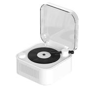 Platine vinyle vintage, enceinte Bluetooth sans fil, batterie longue durée, blanche