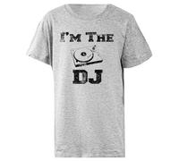 Platine Vinyle Vintage Im The DJ T-Shirt Enfant Basic Coton Gris