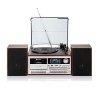 Platine Vinyle Vintage Radio DAB/DAB+/FM, Lecteur CD-MP3 Cassette, Bluetooth USB, , Bois, Roadstar, HIF-8892D+BT