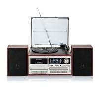 Roadstar HIF-8892DBT Mini Chaîne Hi-FI avec Platine Vinyle Vintage 3 Vitesses 33/45/78, Radio Dab/Dab+/FM, Lecteur CD/CDR/CDRW/CD-MP3, Cassette, Bluetooth, USB/Carte SD, Télécommande, Bois