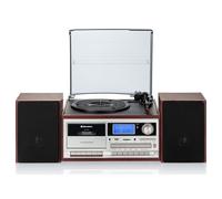 Platine Vinyle Vintage Radio Digital PLL, Lecteur CD-MP3 Cassette, Bluetooth USB Roadstar HIF-8892EBT Bois 32850