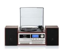 Platine Vinyle Vintage Radio Digital PLL, Lecteur CD-MP3 Cassette, Bluetooth USB Roadstar HIF-8892EBT Bois 32850