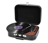 Platine Vinyle, VOKSUN Tourne-Disque Bluetooth avec Haut-Parleur, Entraînement par Courroie 33/45/78 TR/Min, Boîtier, Fonction Vinyle-MP3/USB/Aux-In/RCA (Noir)