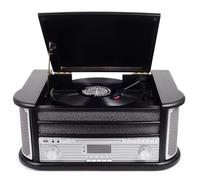 Platine vinyles Denver MRD-51 Black Radio Dab/FM, CD, Cassette, REC. Haut-parleurs 5W, Design rétro. Boîtier en Bois.