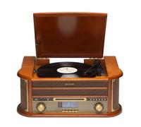 Platine vinyles Denver MRD-51. Radio Dab/FM, CD, Cassette, REC. Haut-parleurs 5W, Design rétro. Boîtier en Bois.
