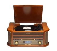 Denver Platine vinyles MRD-51 – Radio DAB/FM, CD, Cassette, REC, Haut-parleurs 5W, Boîtier bois