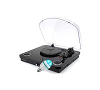 Platine vinyles Ledwood ROUND-300Black - 33-45-78 Tours, Encodage USB, avec haut-parleurs stéréo 2x5W, Bluetooth, Ampoule LED