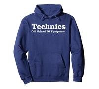 Platines de Musique Vintage Technic Old School DJ Equipment Sweat à Capuche, Unisexe pour Adultes, Bleu Marine, M