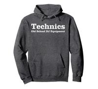 Platines de Musique Vintage Technic Old School DJ Equipment Sweat à Capuche, Unisexe pour Adultes, Chiné Foncé, L