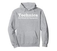 Platines de Musique Vintage Technic Old School DJ Equipment Sweat à Capuche, Unisexe pour Adultes, Gris Chiné, XL