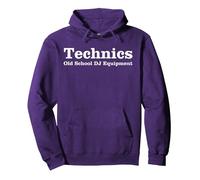 Platines de Musique Vintage Technic Old School DJ Equipment Sweat à Capuche, Unisexe pour Adultes, Violet, XXL