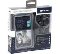 Platinet PM1070 - Universal Sports Kit écouteurs avec micro - intra-auriculaire - montage sur l'oreille - filaire - jack 3,5mm - gris Gris
