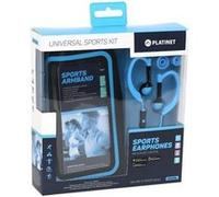 Platinet PM1070 - Universal Sports Kit écouteurs avec micro - intra-auriculaire - montage sur l'oreille - filaire - jack 3,5mm - bleu Bleu