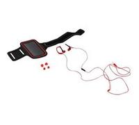 Platinet PM1070 - Universal Sports Kit écouteurs avec micro - intra-auriculaire - montage sur l'oreille - filaire - jack 3,5mm - rouge Rouge G